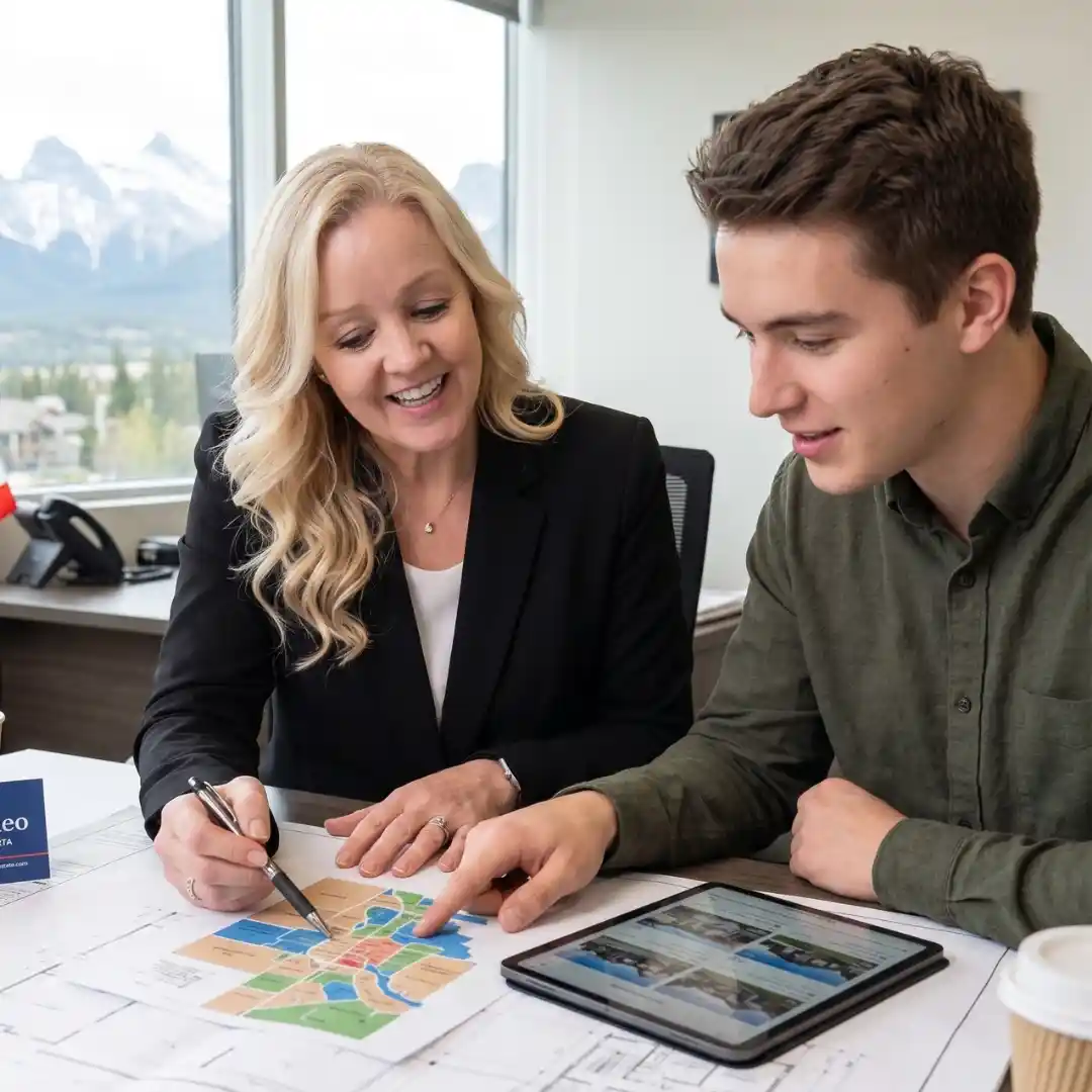 Cindy planning with a client