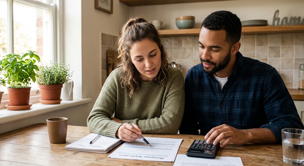 First time home buyer reviewing mortgage down payment options